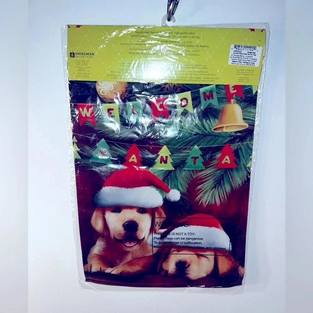 Holliday Garden flags, NWT,set of two, Christmas in the garden and Welcome Santa